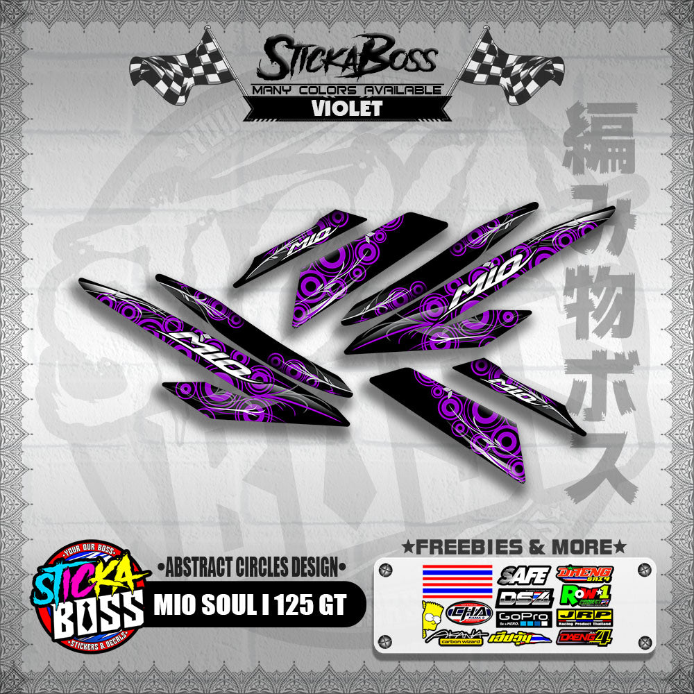 MIO SOUL I 125 GT DECALS ( ABSTRACT CIRCLES DESIGN )【WITH FREEBIES】