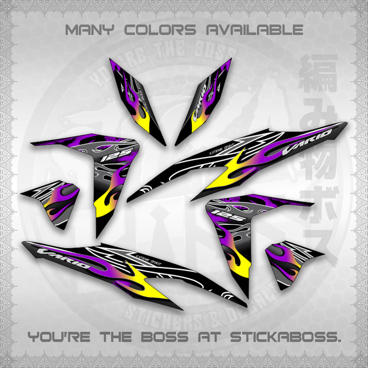 CLICK 125 V2 MALAY CONCEPT ( TRIBAL X FIRE CUSTOM ) STICKER DECALS By STICKABOSS