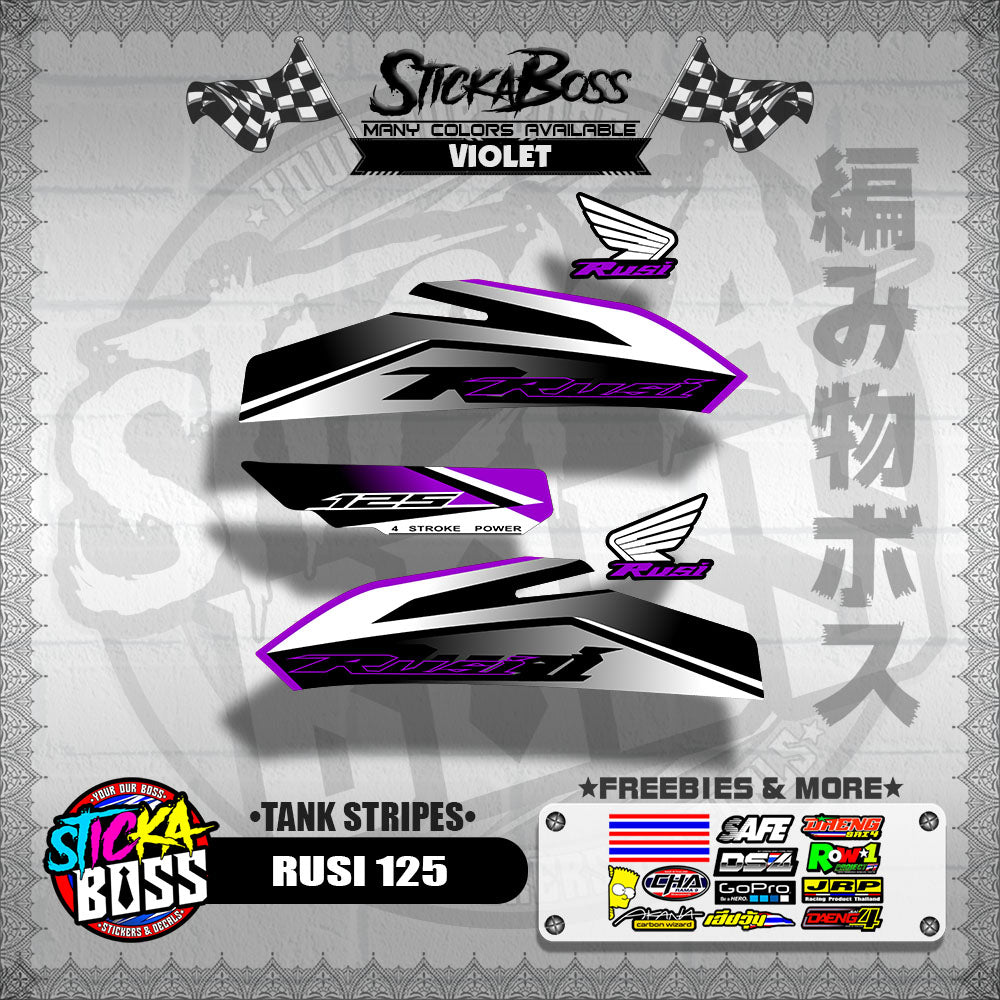 RUSI 125 DECALS ( TANK STRIPES )【WITH FREEBIES】