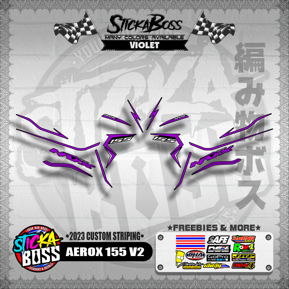 AEROX 155 V2 DECALS ( 2023 CUSTOM STRIPING )【WITH FREEBIES】