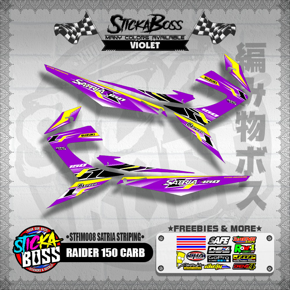 RAIDER 150 CARB DECALS ( STFIM008 SATRIA STRIPING )【WITH FREEBIES】