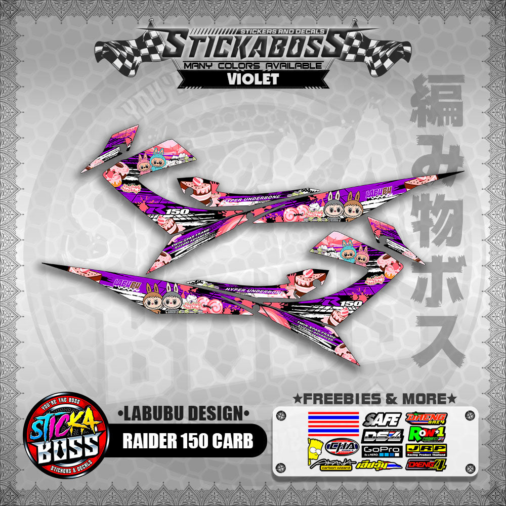 RAIDER 150 CARB STICKER DECALS ( LABUBU DESIGN )【WITH FREEBIES】