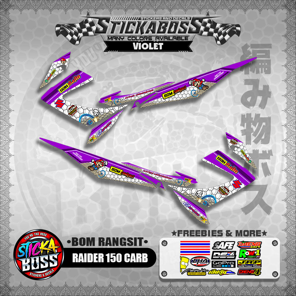 RAIDER 150 CARB INDO DECALS ( BOM RANGSIT )【WITH FREEBIES】