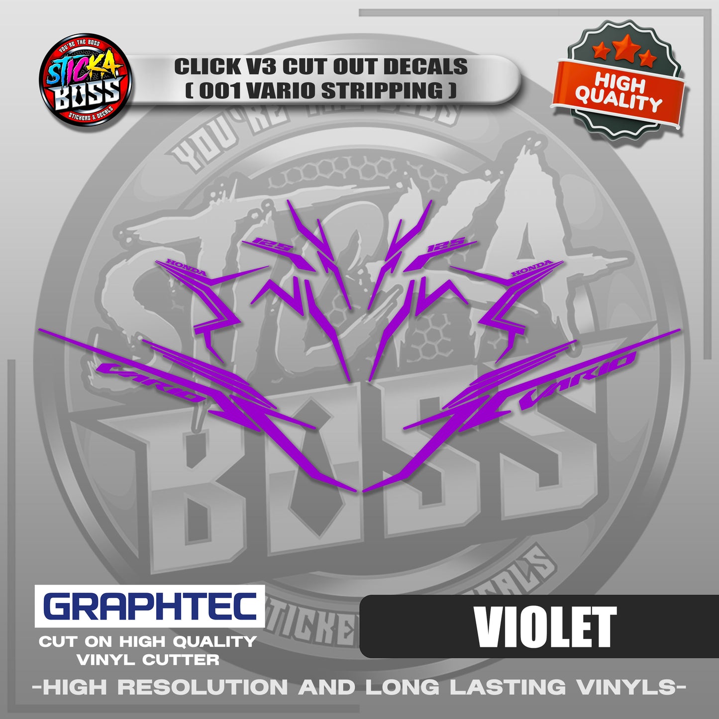 CLICK V3 CUT OUT DECALS ( 2025 VARIO STRIPPING 001 ) | VINYL WATERPROOF CUT-OUT STICKER DECALS