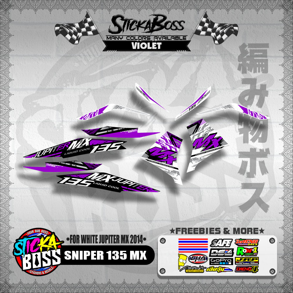 SNIPER 135 MX DECALS ( FOR WHITE JUPITER MX 2014 )【WITH FREEBIES】