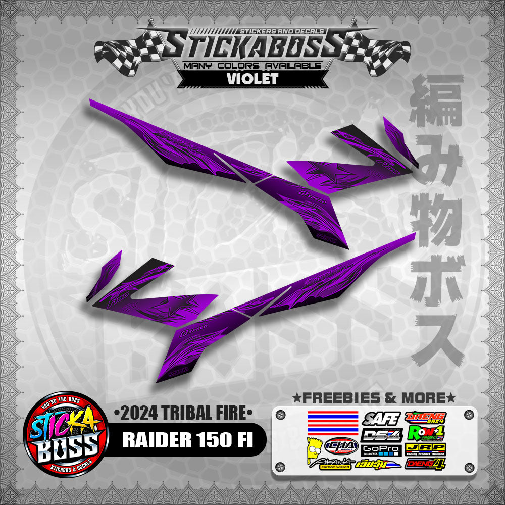 RAIDER 150 FI STICKER DECALS ( 2024 TRIBAL FIRE )【WITH FREEBIES】