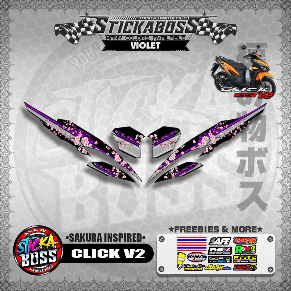 CLICK V2 STICKER DECALS ( SAKURA INSPIRED )【WITH FREEBIES】