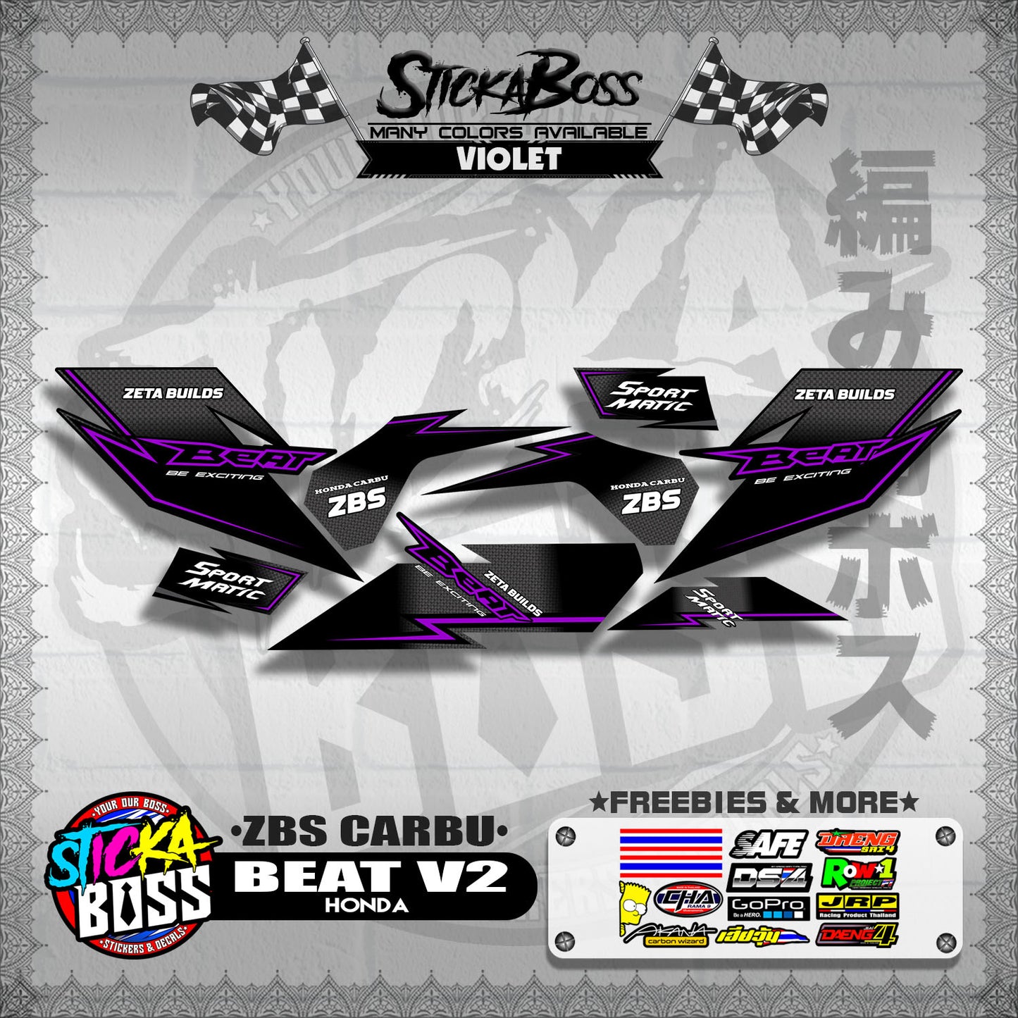 BEAT V2 DECALS ( ZBS CARBU )【WITH FREEBIES】