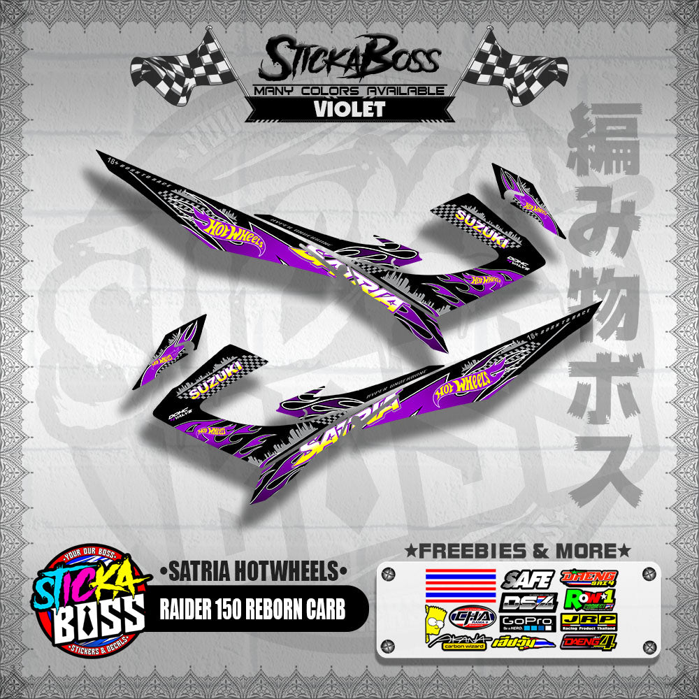 RAIDER 150 REBORN CARB DECALS ( SATRIA HOTWHEELS )【WITH FREEBIES】