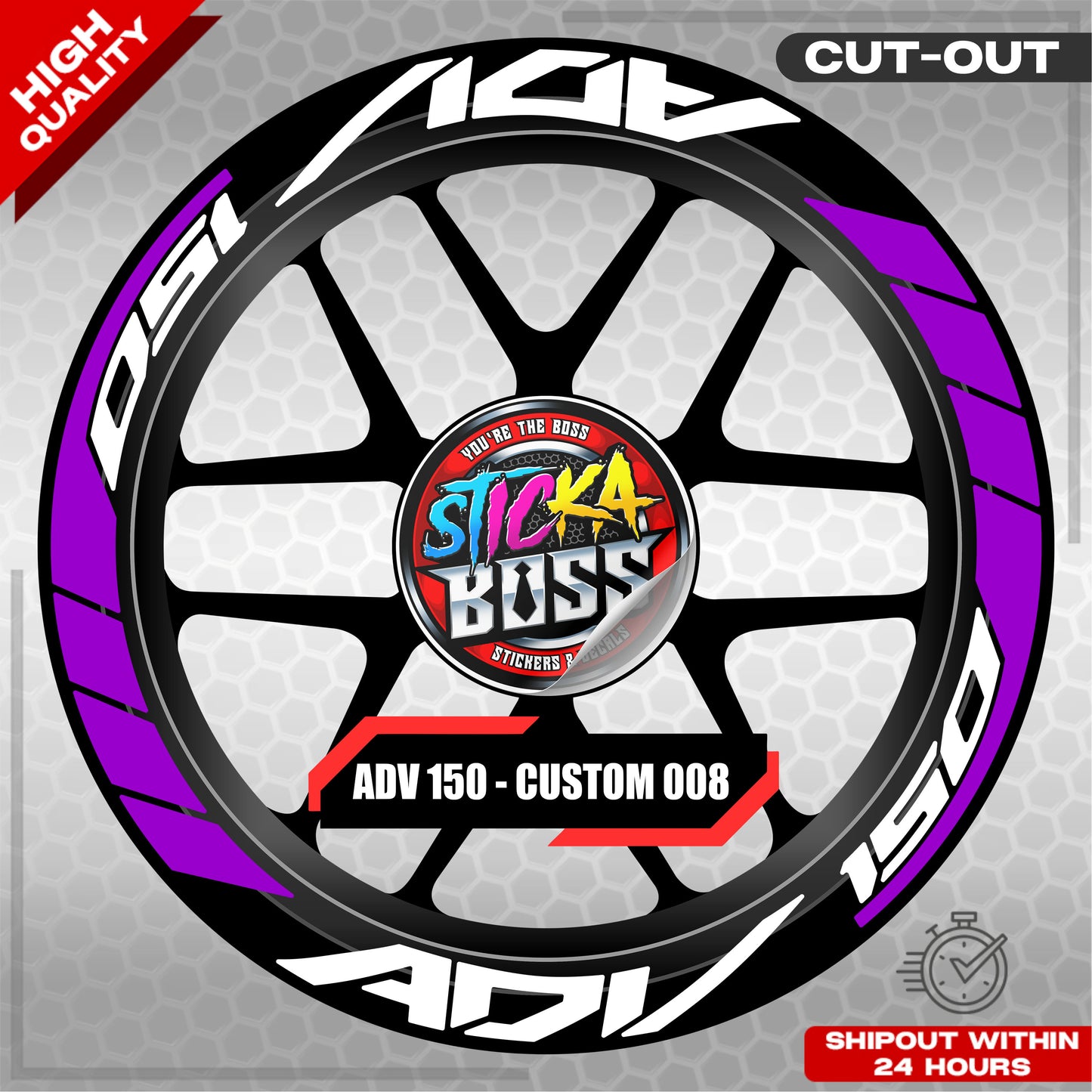 ADV 150 MAG STICKER SET ( 2 MAGS ) - CUSTOM 008 | VINYL WATERPROOF CUT-OUT DECALS