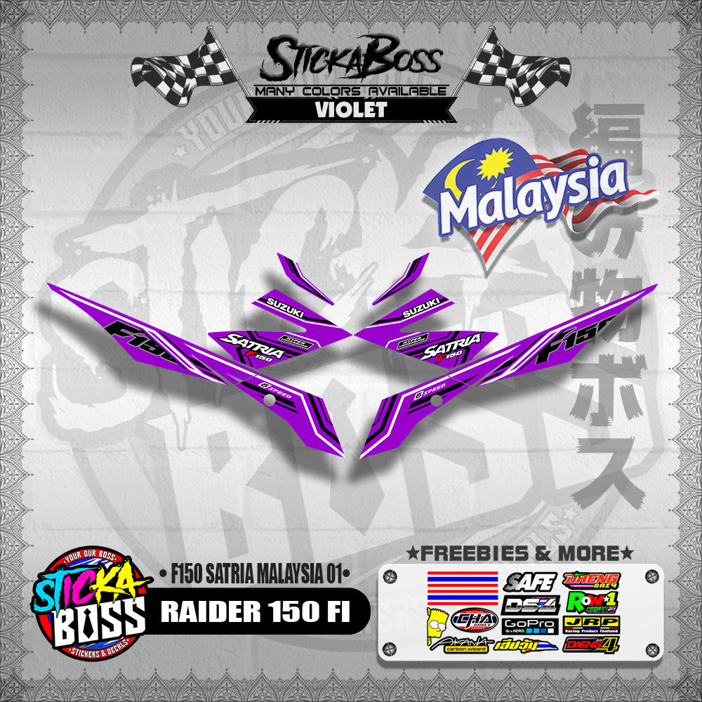 RAIDER 150 FI MALAYSIAN DECALS ( F150 SATRIA MALAYSIA 01 )【WITH FREEBIES】