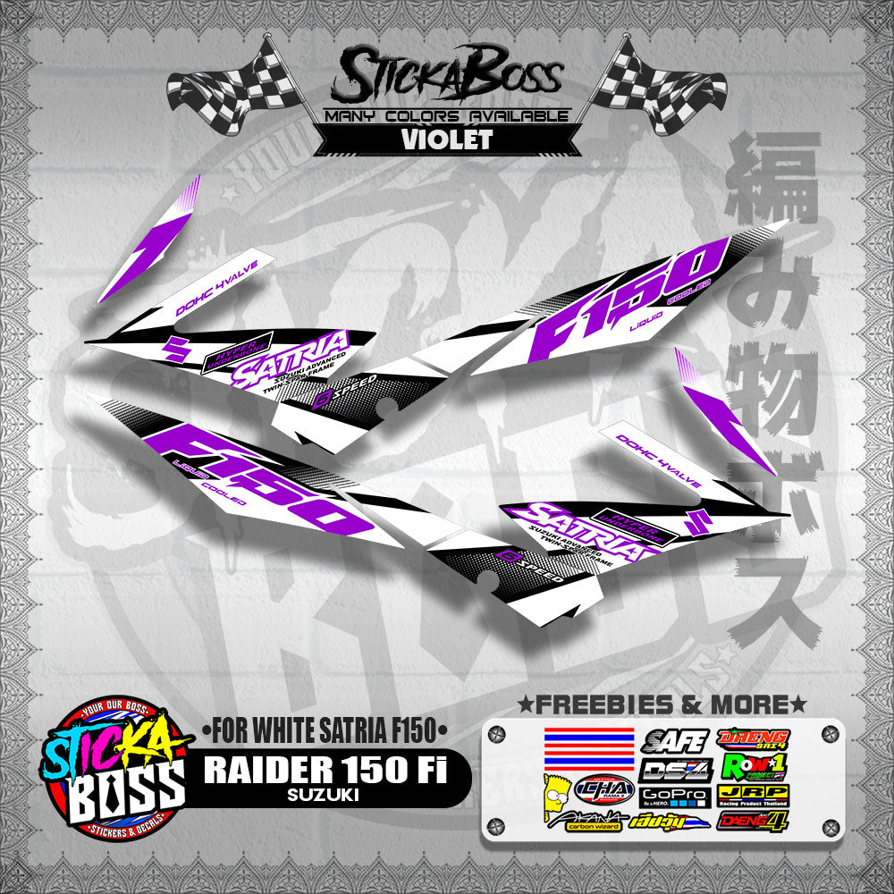 RAIDER 150 Fi STOCK DECAL ( FOR WHITE SATRIA F150 )【WITH FREEBIES】