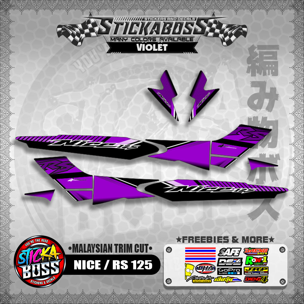 NICE / RS 125 STICKER DECALS ( MALAYSIAN TRIM CUT )【WITH FREEBIES】