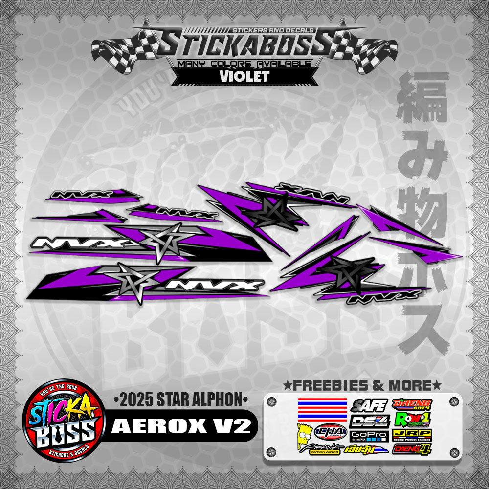 AEROX V2 INDO STICKER DECALS ( 2025 STAR ALPHON )【WITH FREEBIES】