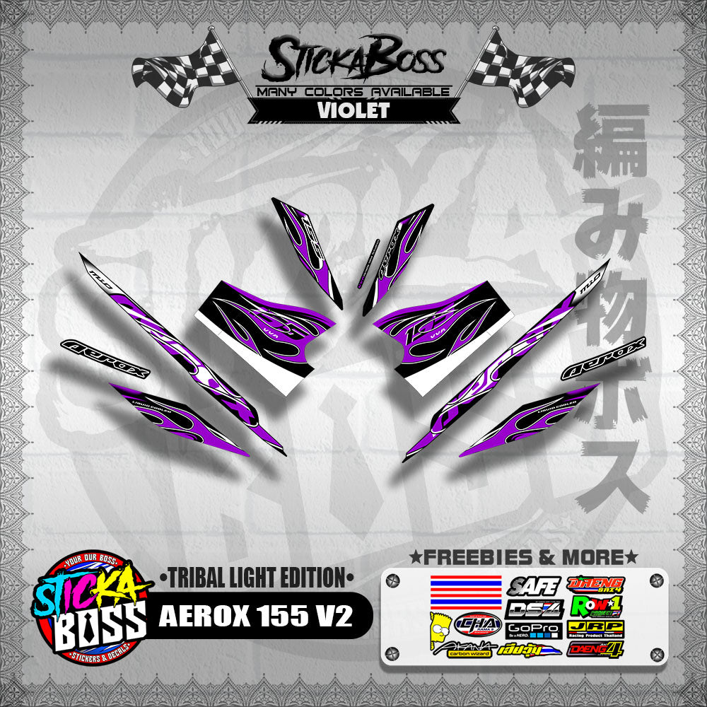 AEROX 155 V2 DECALS ( TRIBAL LIGHT EDITION )【WITH FREEBIES】