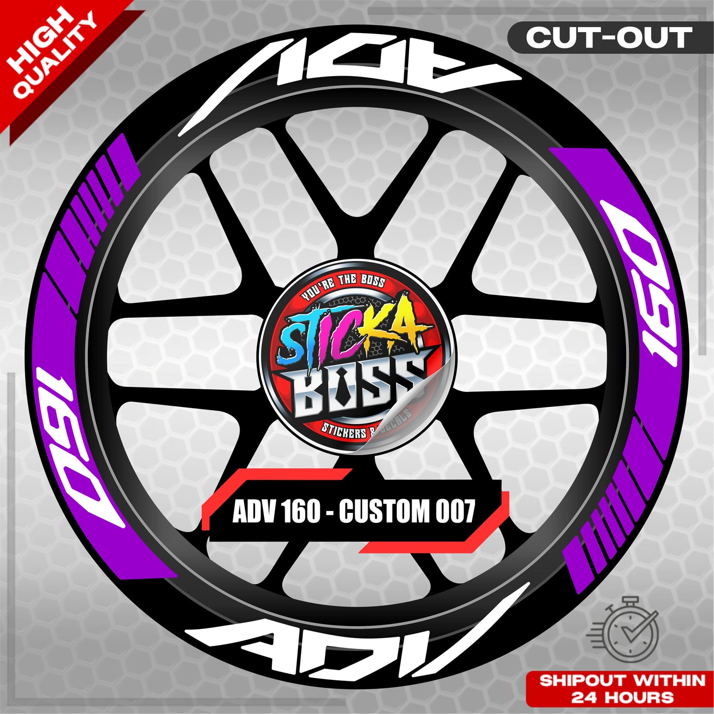 ADV 160 MAG STICKER SET ( 2 MAGS ) - CUSTOM 007 | VINYL WATERPROOF CUT-OUT DECALS