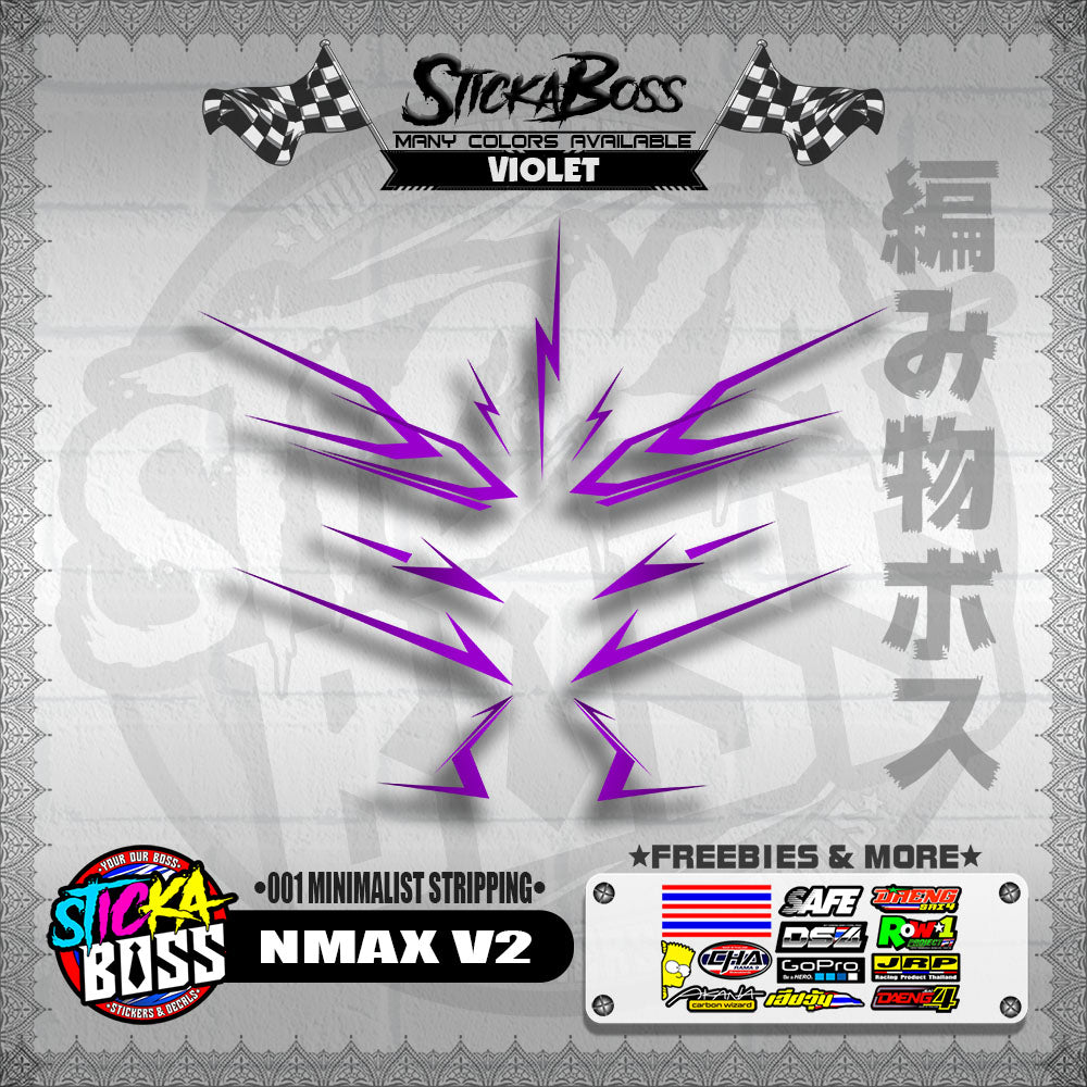 NMAX V2 DECALS ( 001 MINIMALIST STRIPPING )【WITH FREEBIES】