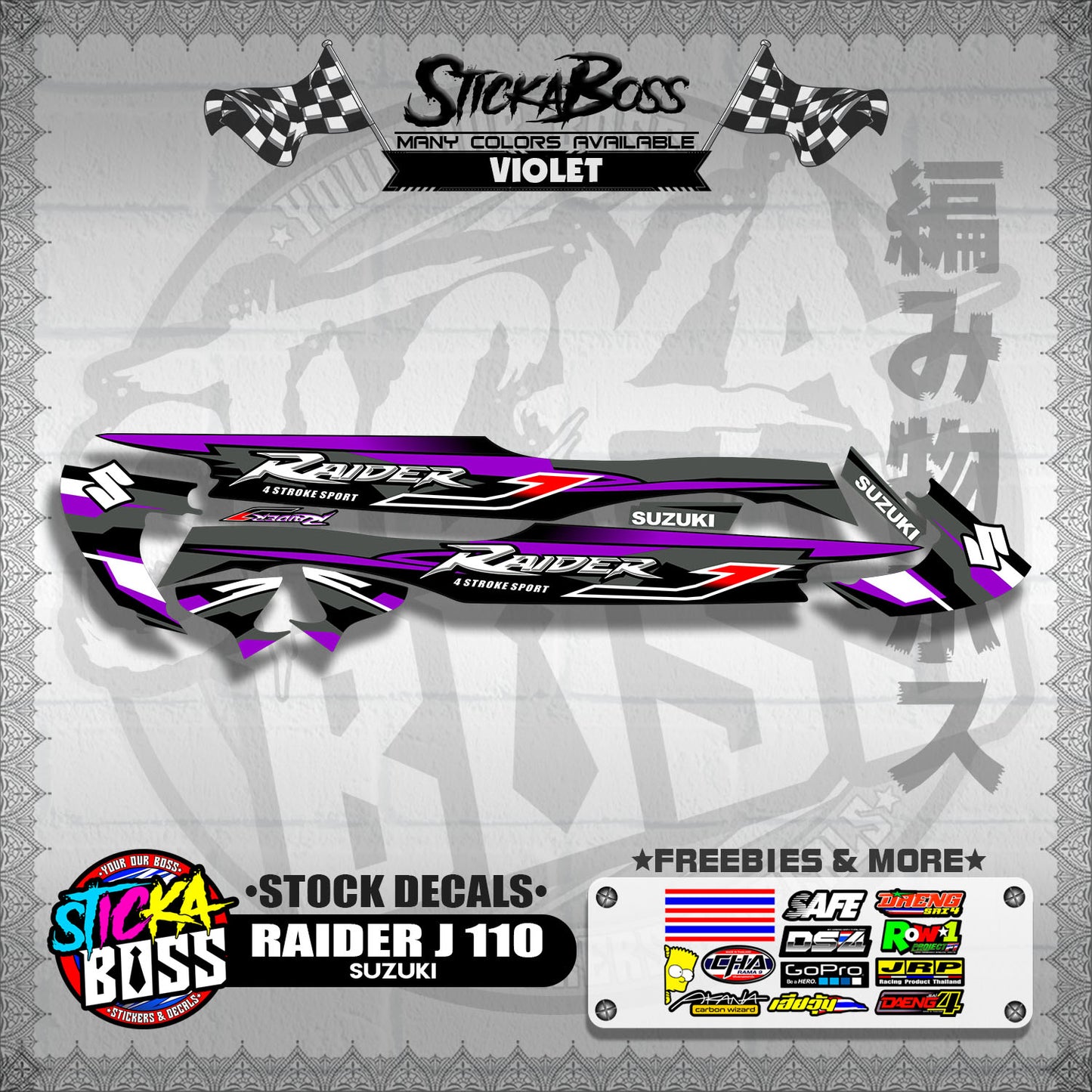 RAIDER J 110 ( STOCK DECALS )【WITH FREEBIES】