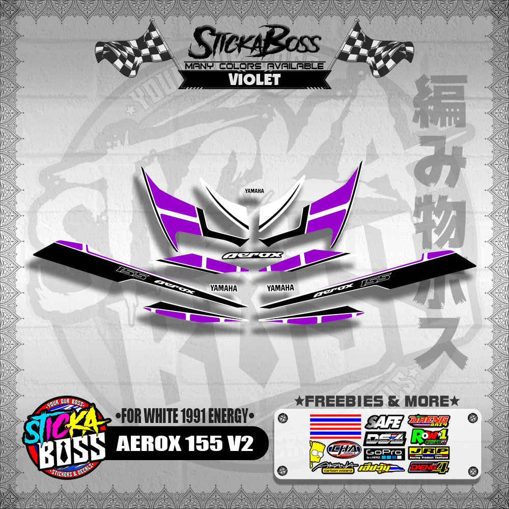 AEROX 155 V2 DECALS ( FOR WHITE 1991 ENERGY )【WITH FREEBIES】