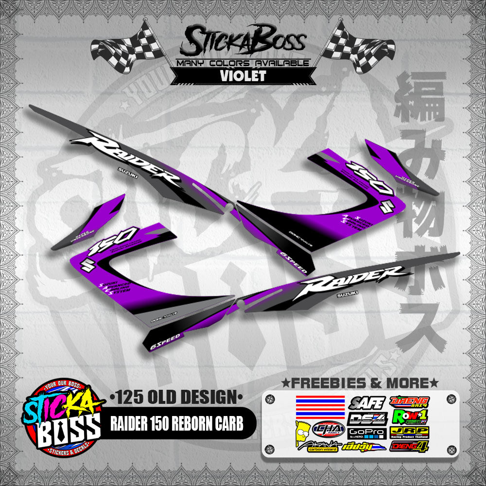 RAIDER 150 REBORN CARB DECALS ( 125 OLD DESIGN )【WITH FREEBIES】
