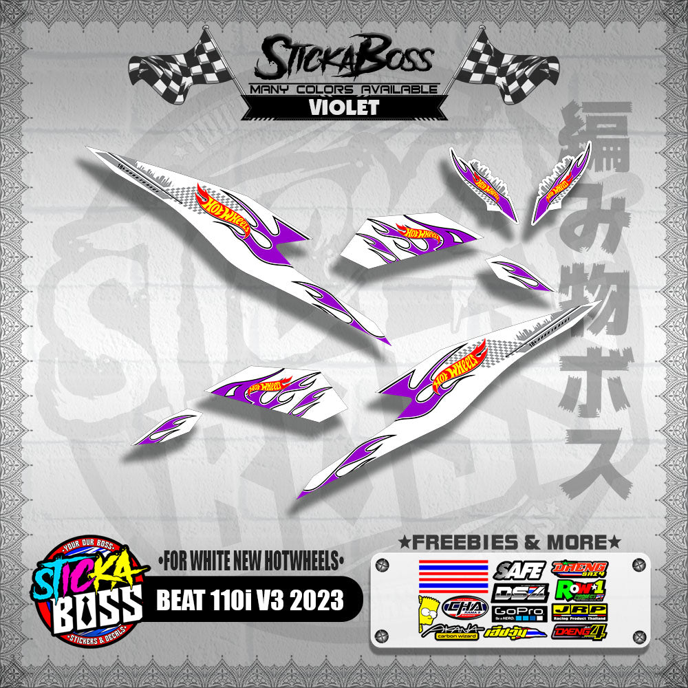 BEAT 110i V3 2023 DECALS ( FOR WHITE NEW HOTWHEELS )【WITH FREEBIES】