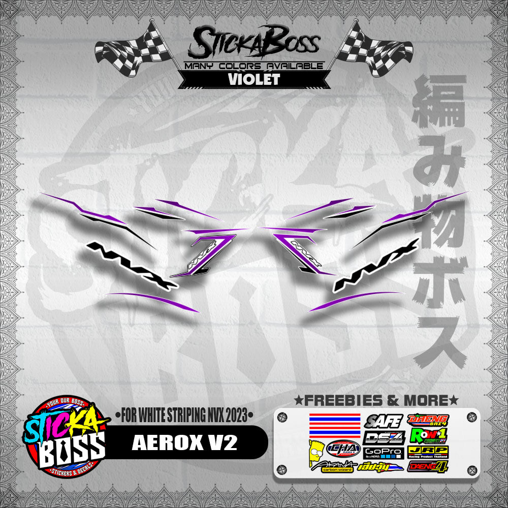 AEROX V2 DECALS ( FOR WHITE STRIPING NVX 2023 )【WITH FREEBIES】