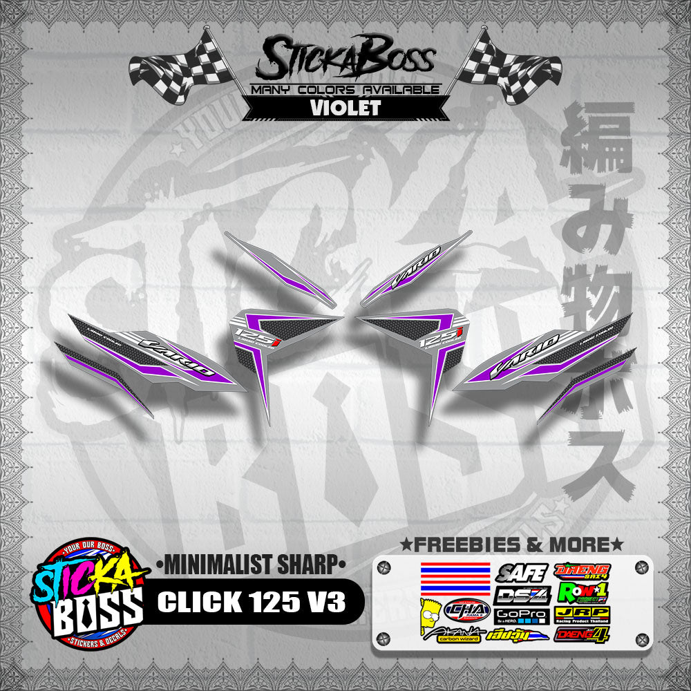 CLICK 125 V3 DECALS ( MINIMALIST SHARP )【WITH FREEBIES】