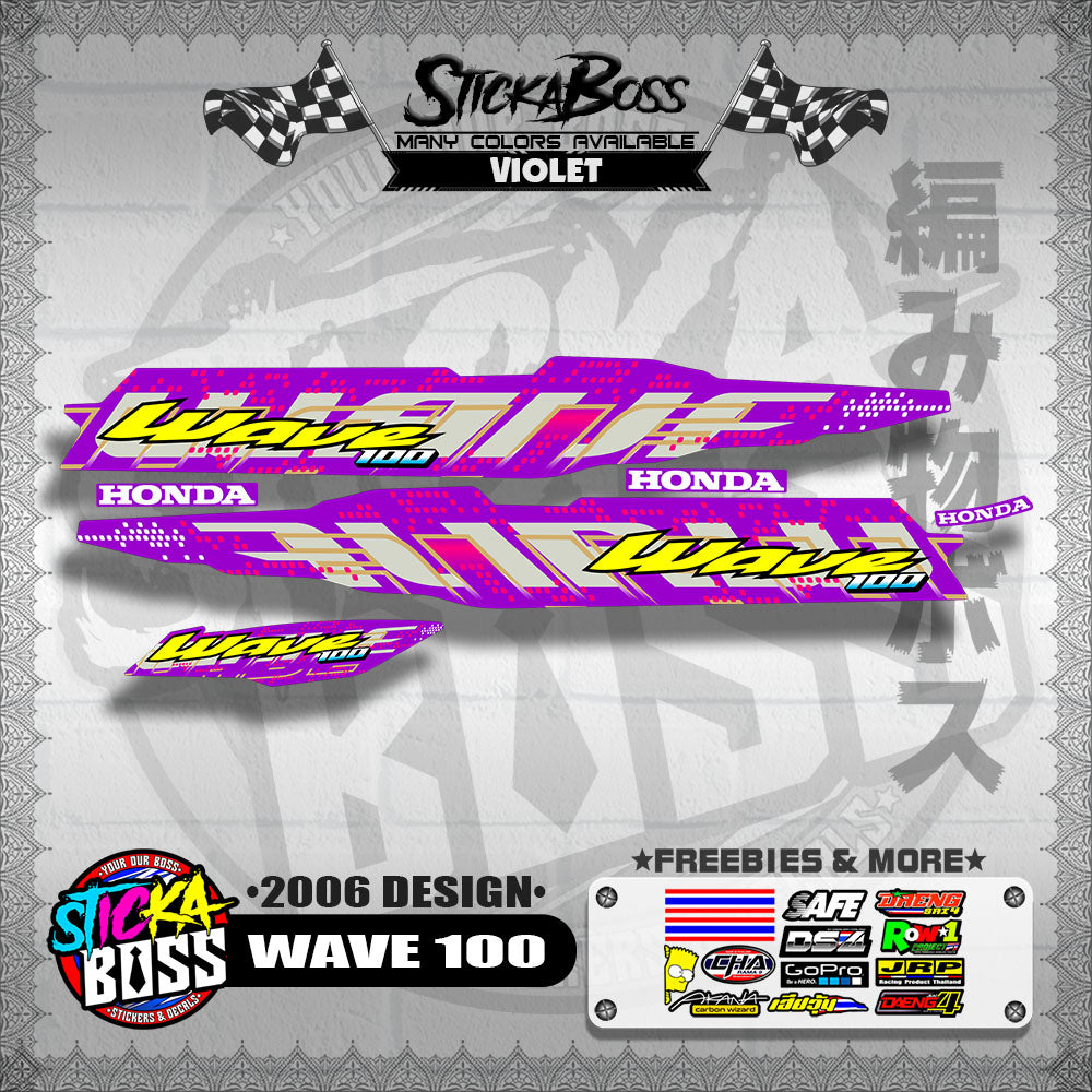 WAVE 100 STOCK DECALS ( 2006 DESIGN )【WITH FREEBIES】