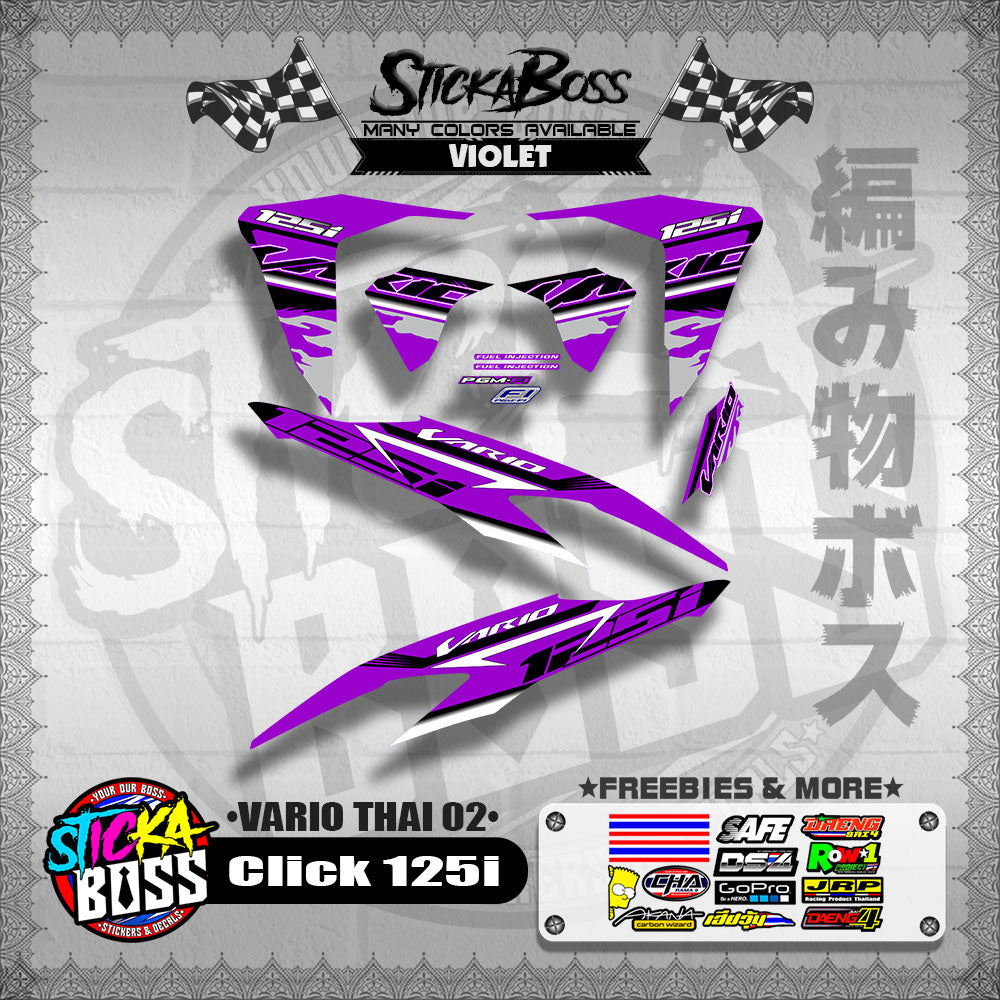 CLICK 125i V2 DECALS ( VARIO THAI 02 )【WITH FREEBIES】