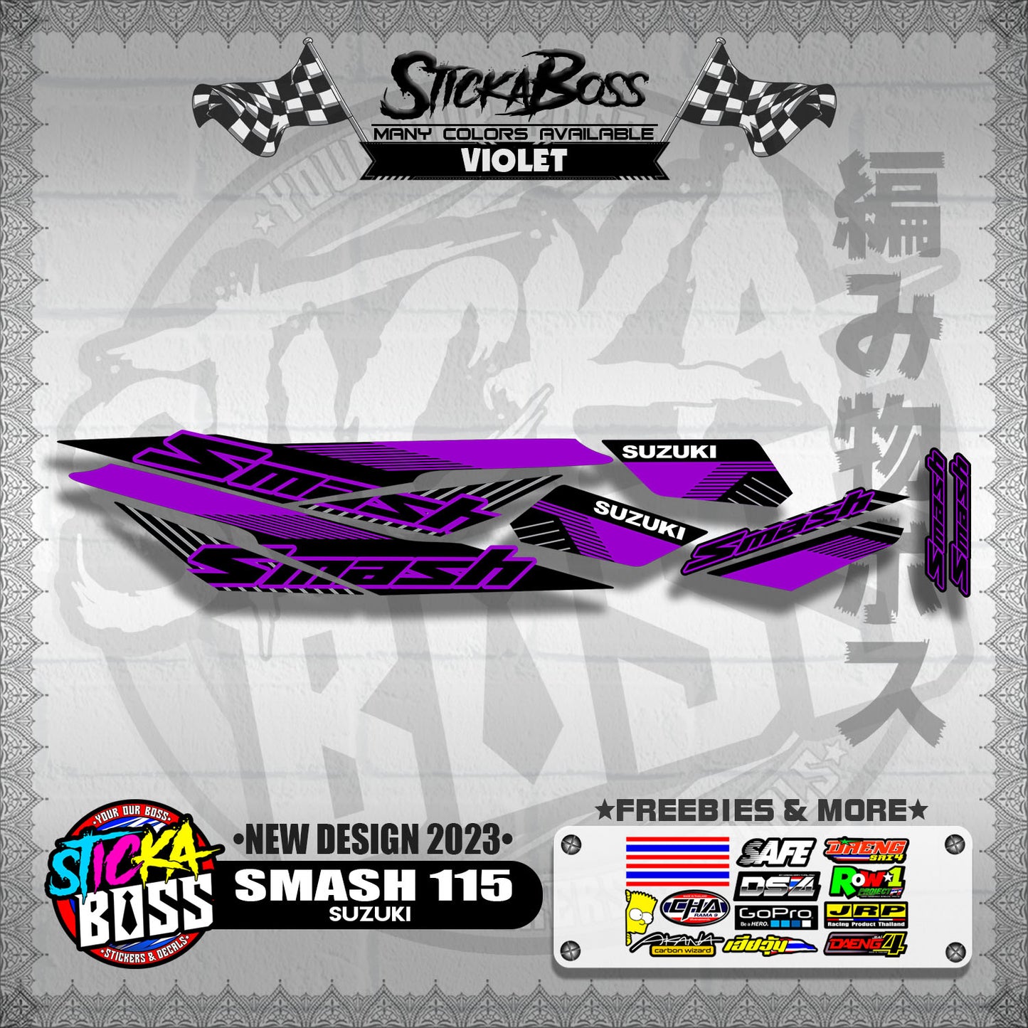 SMASH 115 STOCK DECALS ( NEW DESIGN 2023 )【WITH FREEBIES】