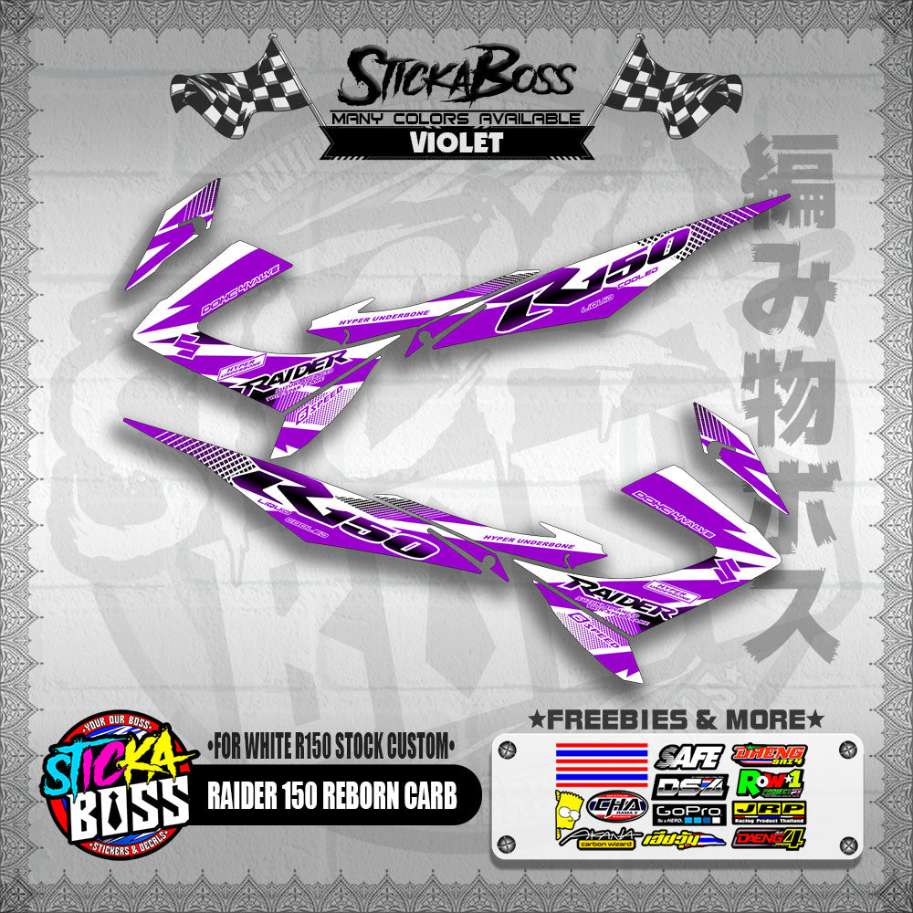 RAIDER 150 REBORN CARB DECALS ( FOR WHITE R150 STOCK CUSTOM )【WITH FREEBIES】