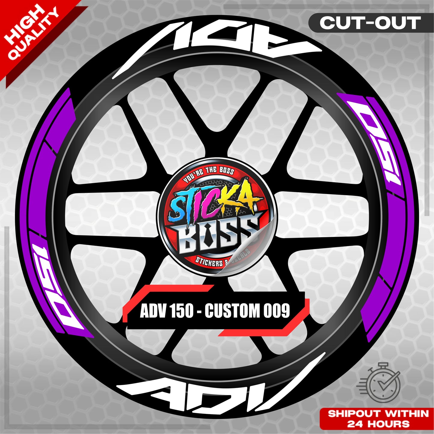 ADV 150 MAG STICKER SET ( 2 MAGS ) - CUSTOM 009 | VINYL WATERPROOF CUT-OUT DECALS