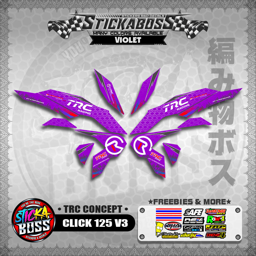 CLICK 125 V3 DECALS ( TRC CONCEPT )【WITH FREEBIES】