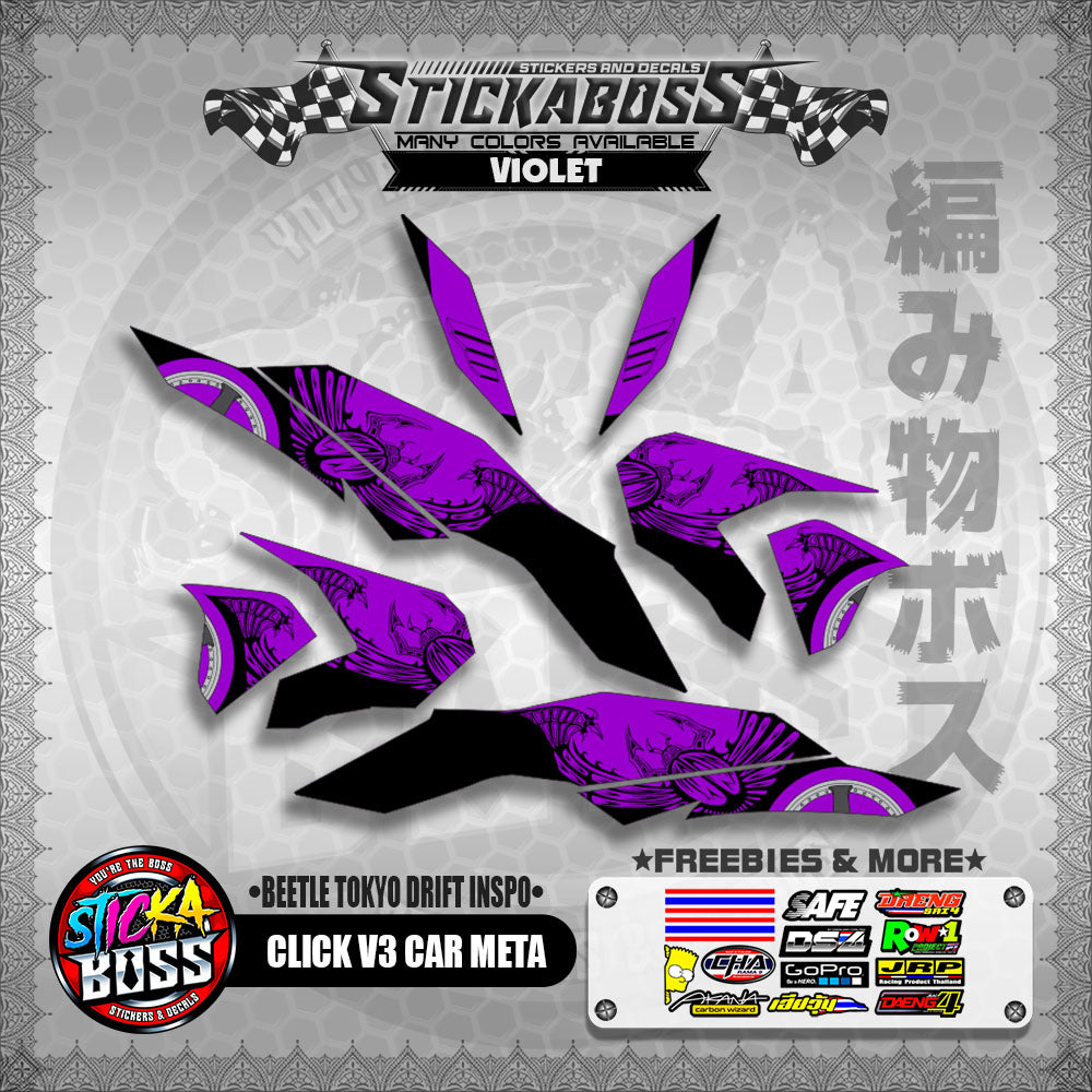 CLICK V3 CAR META DECALS ( BEETLE TOKYO DRIFT INSPO )【WITH FREEBIES】