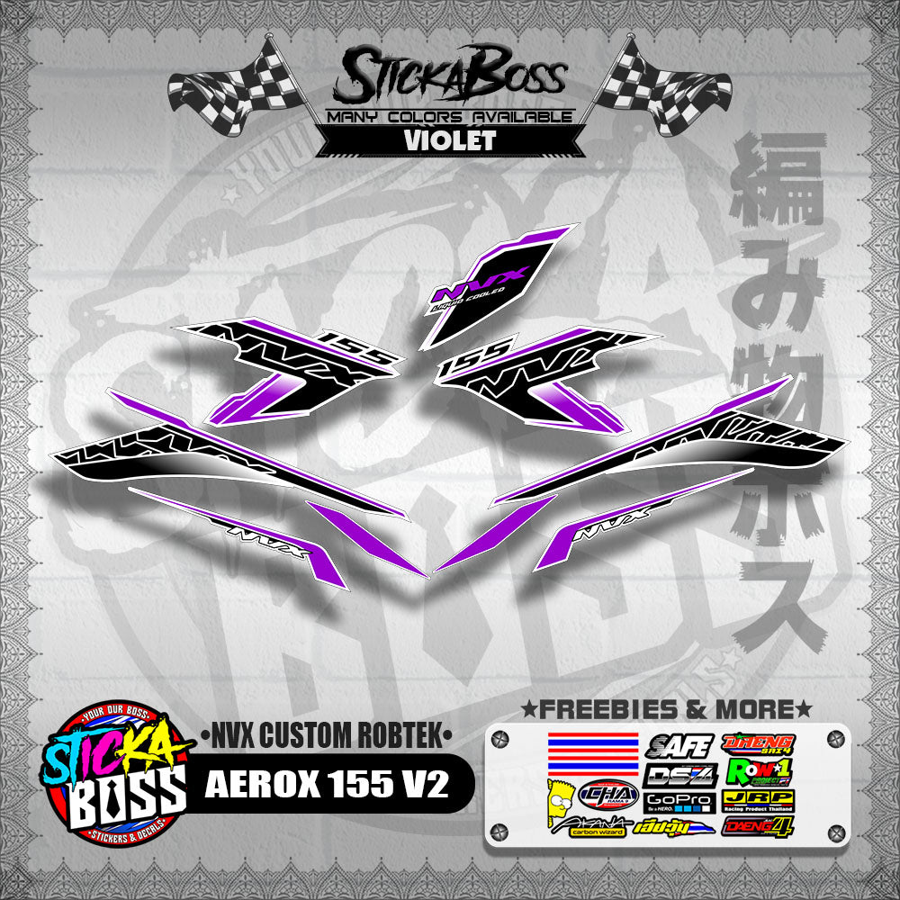 AEROX 155 V2 DECALS ( NVX CUSTOM ROBTEK )【WITH FREEBIES】