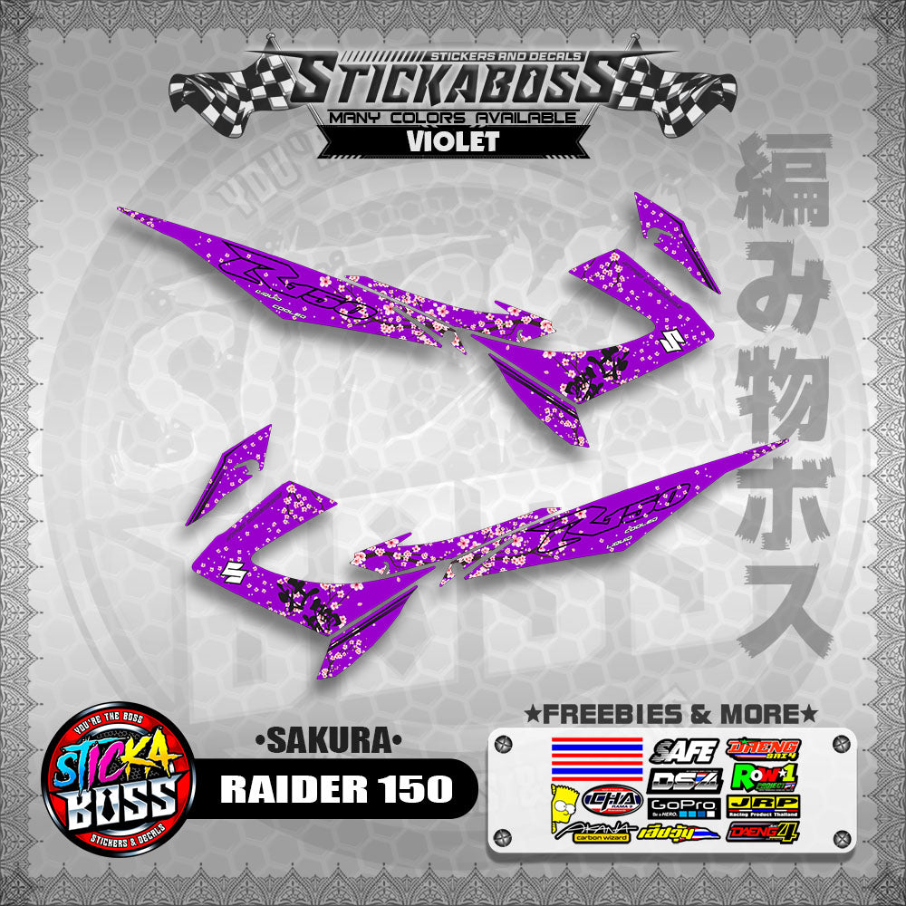 RAIDER 150 REBORN CARB STICKER DECALS ( SAKURA )【WITH FREEBIES】