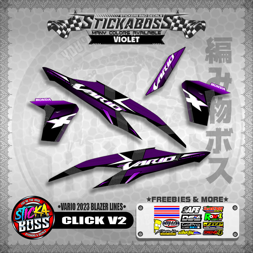CLICK V2 STICKER DECALS ( VARIO 2023 BLAZER LINES )【WITH FREEBIES】