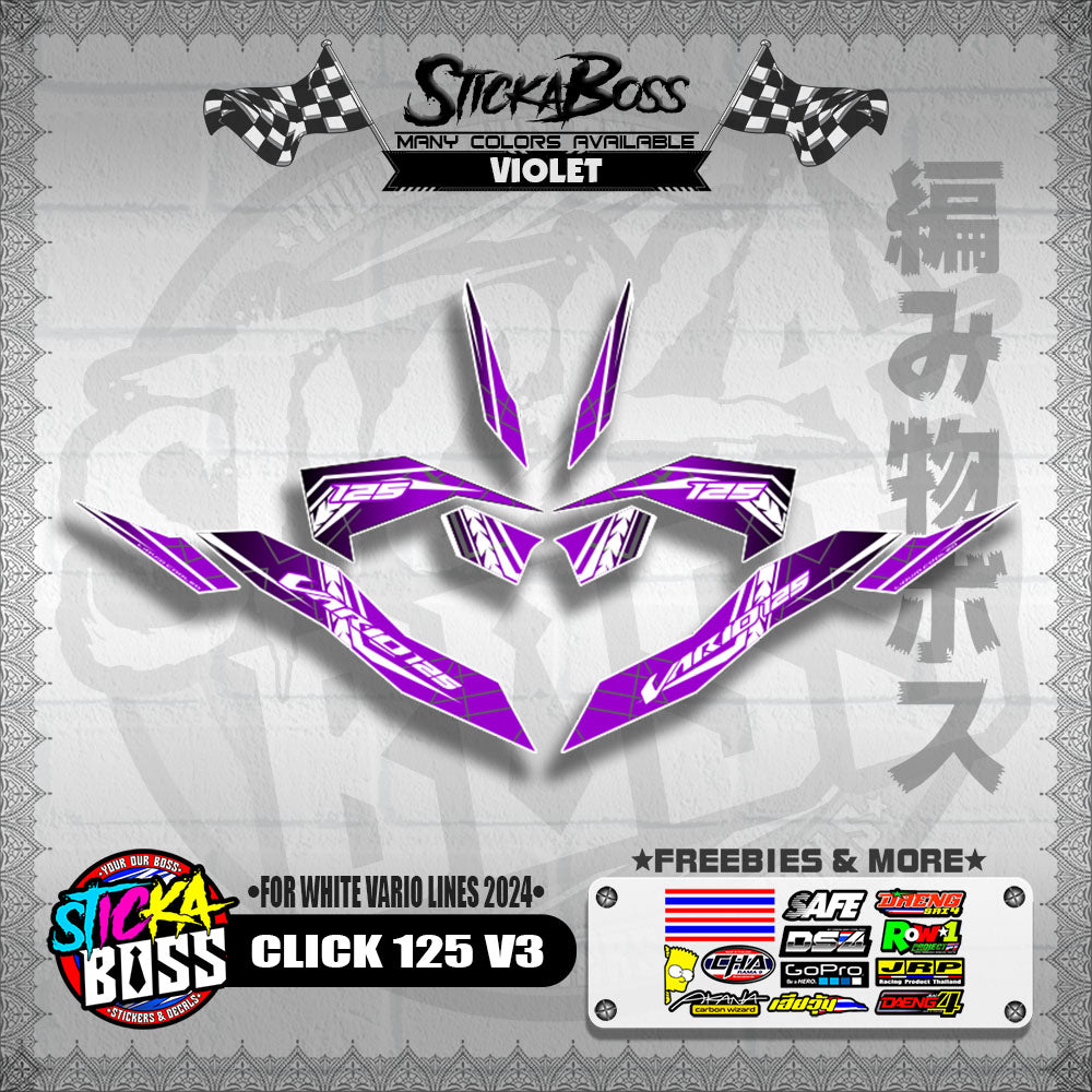 CLICK 125 V3 DECALS ( FOR WHITE VARIO LINES 2024 )【WITH FREEBIES】