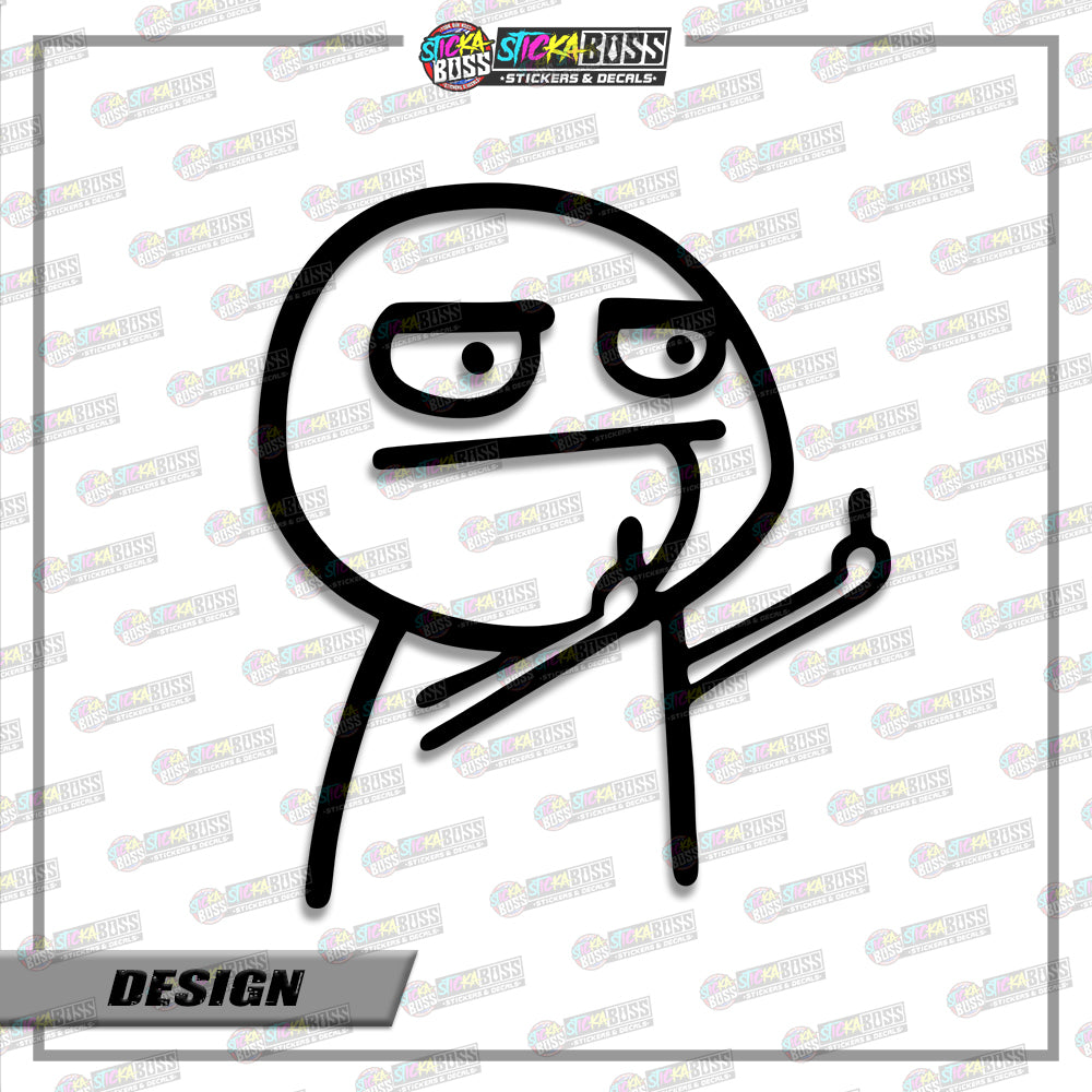 Cartoon Middle Finger ( VINYL CUT-OUT STICKER DECALS )