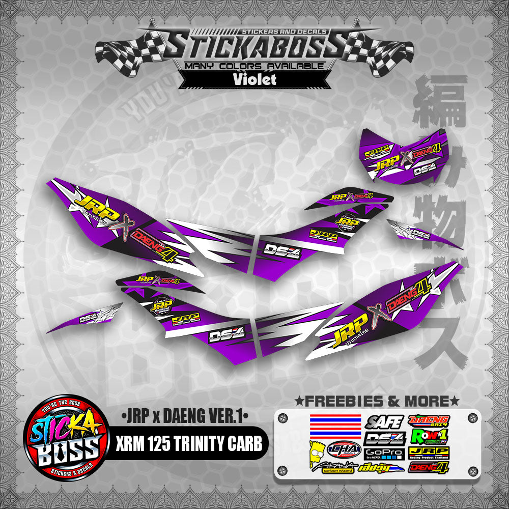 XRM 125 TRINITY CARB DECALS - (JRP x DAENG VER.1)【PREMIUM GLOSSY LAMINATED】