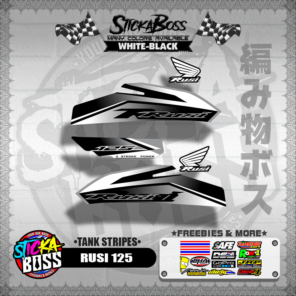 RUSI 125 DECALS ( TANK STRIPES )【WITH FREEBIES】