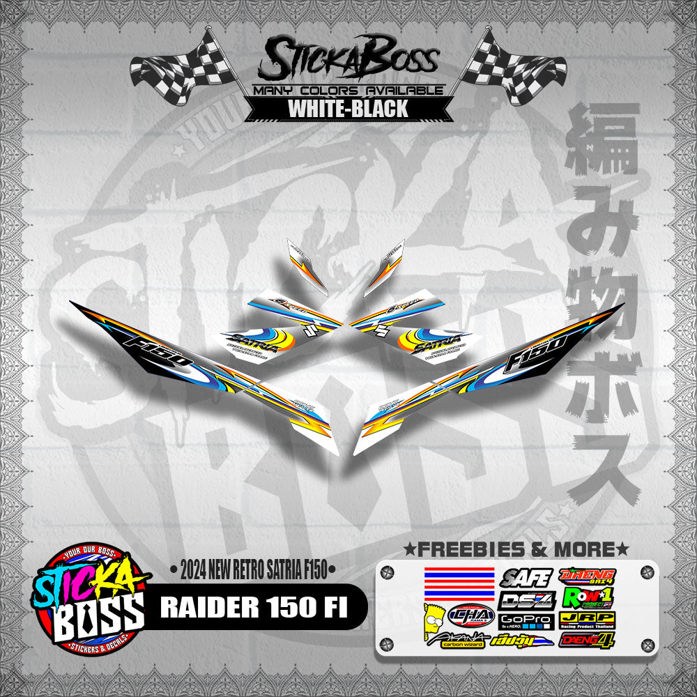RAIDER 150 FI DECALS ( 2024 NEW RETRO SATRIA F150 )【WITH FREEBIES】