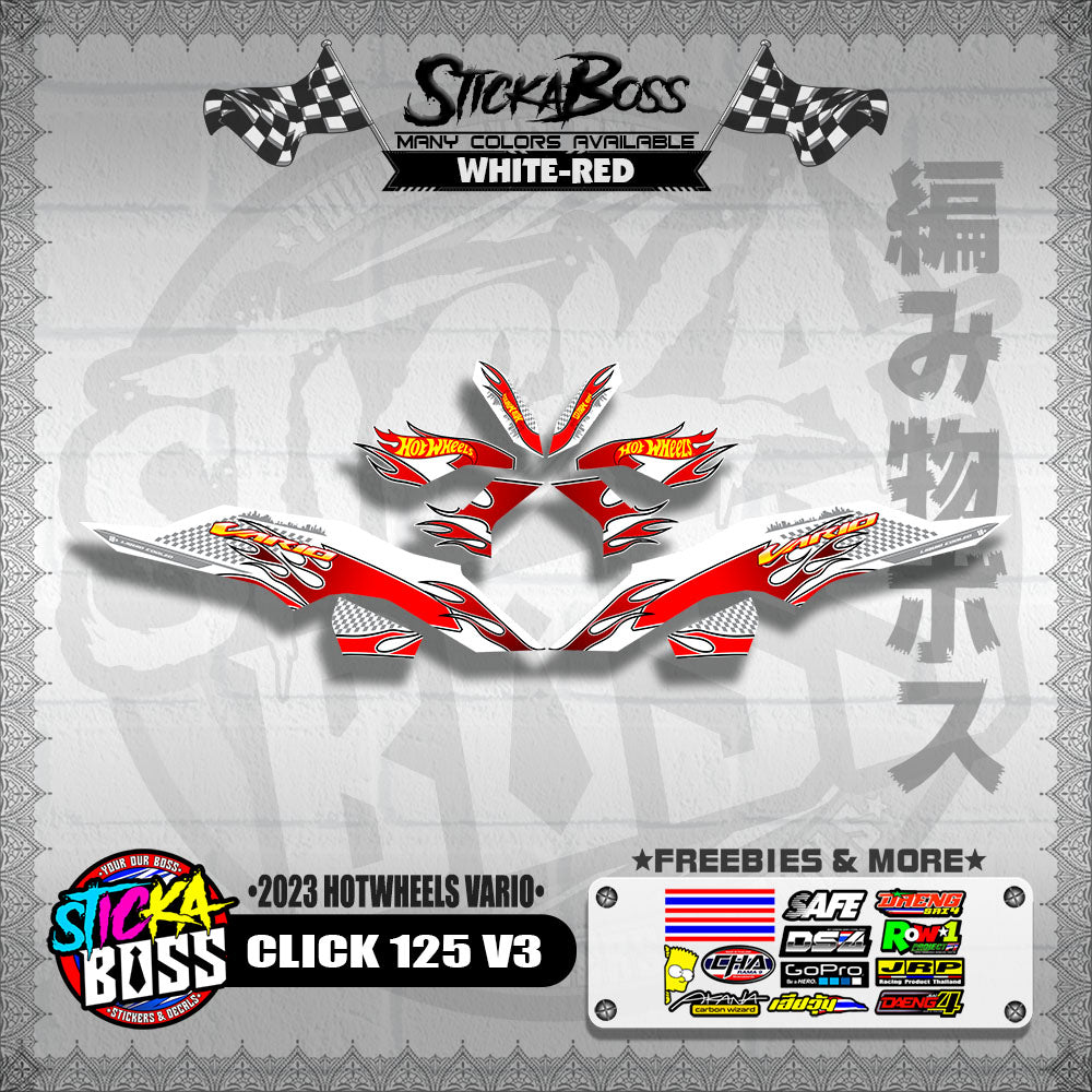 CLICK 125 V3 DECALS ( 2023 HOTWHEELS VARIO )【WITH FREEBIES】