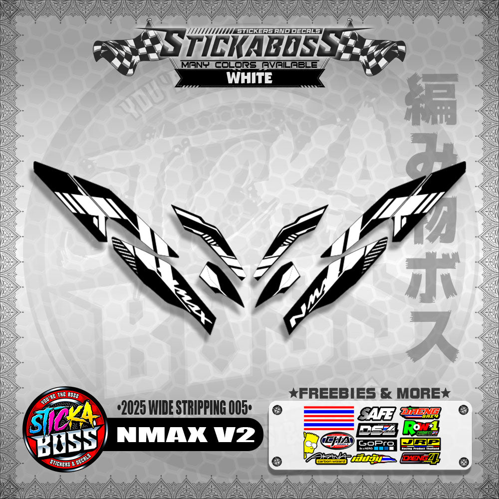 NMAX V2 INDO STICKER DECALS ( 2025 WIDE STRIPPING 005 )【WITH FREEBIES】