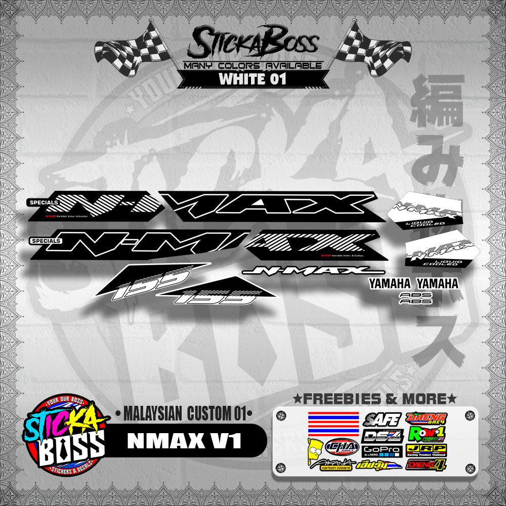 NMAX V1 DECALS ( MALAYSIAN CUSTOM 01 )【WITH FREEBIES】