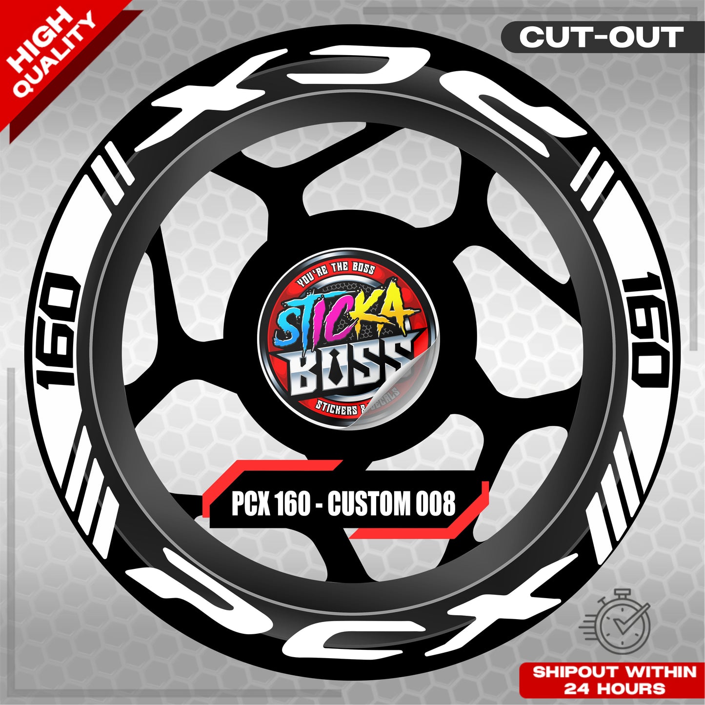 PCX 160 MAG STICKER SET ( 2 MAGS ) - CUSTOM 008 | VINYL WATERPROOF CUT-OUT DECALS