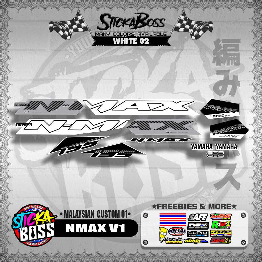 NMAX V1 DECALS ( MALAYSIAN CUSTOM 01 )【WITH FREEBIES】
