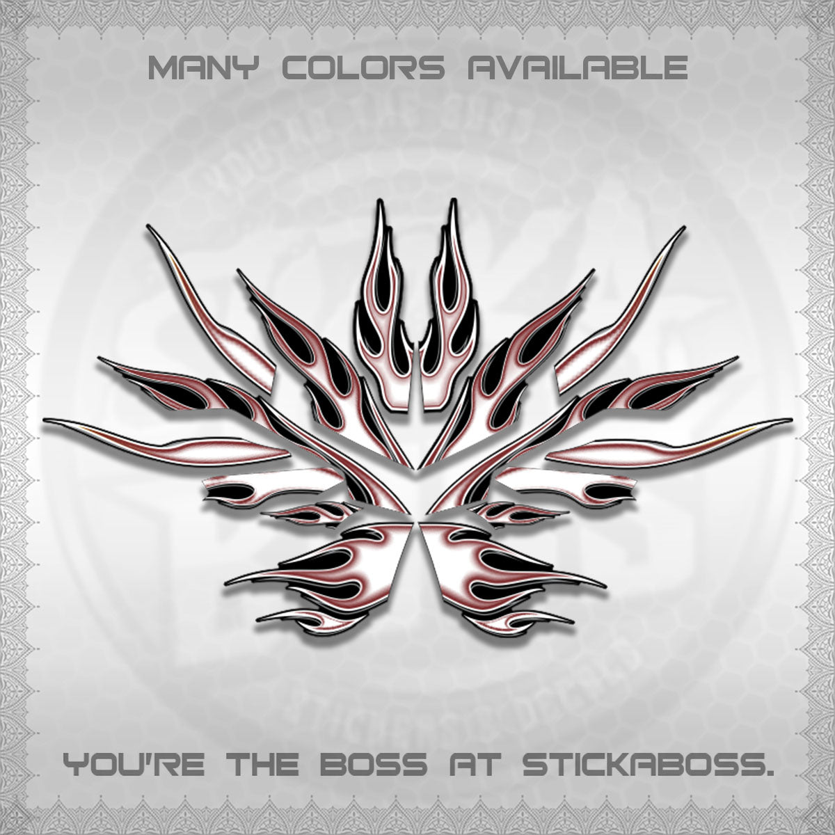 AEROX V3 ALPHA TURBO DECALS (2026 LED FIRE MOTIF)STICKER DECALS By STICKABOSS