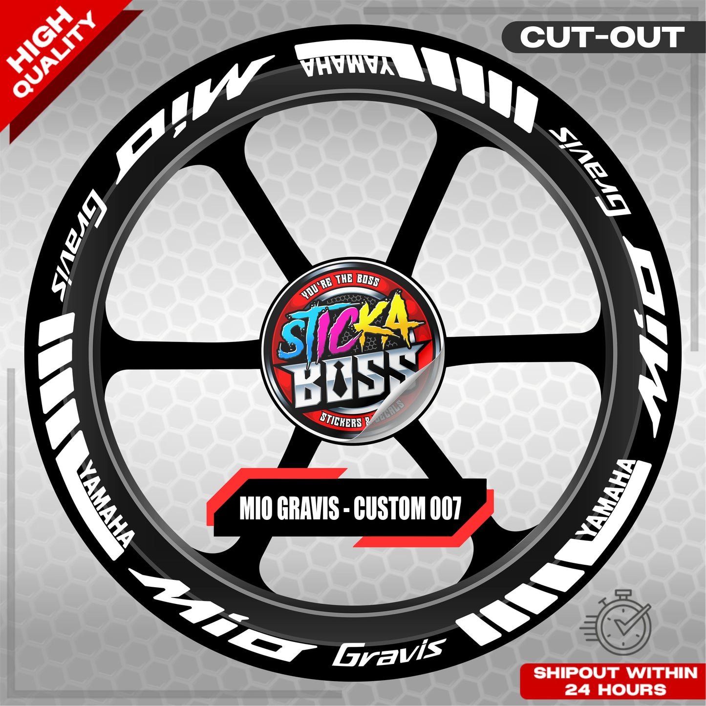 MIO GRAVIS MAG STICKER SET ( 2 MAGS ) - CUSTOM 007 | VINYL WATERPROOF CUT-OUT DECALS