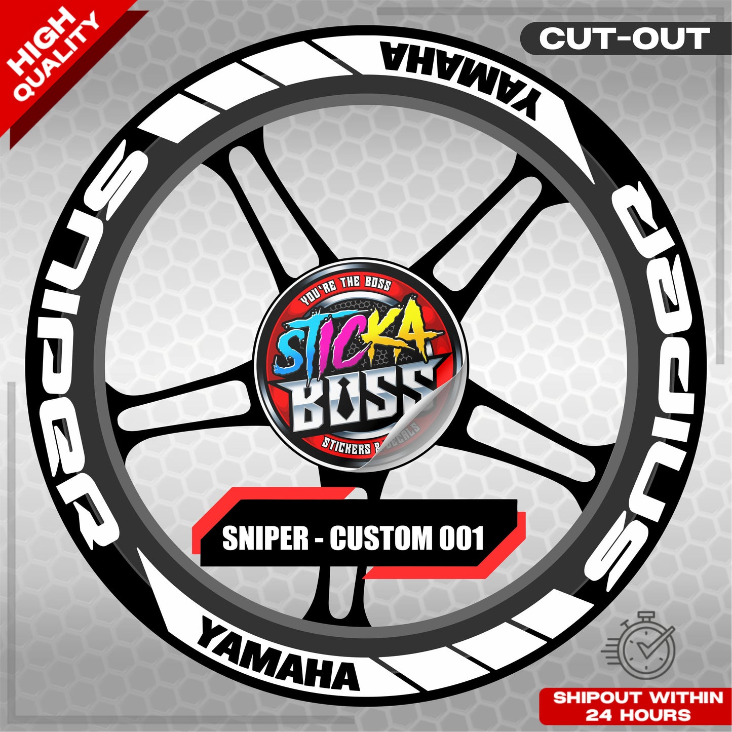 SNIPER 150 / 155 MAGS STICKER SET ( 2 MAGS ) - CUSTOM 001 | VINYL WATERPROOF CUT-OUT DECALS